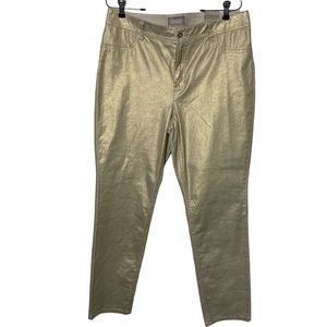 NWT Chico’s Shimmery Gold Jeans